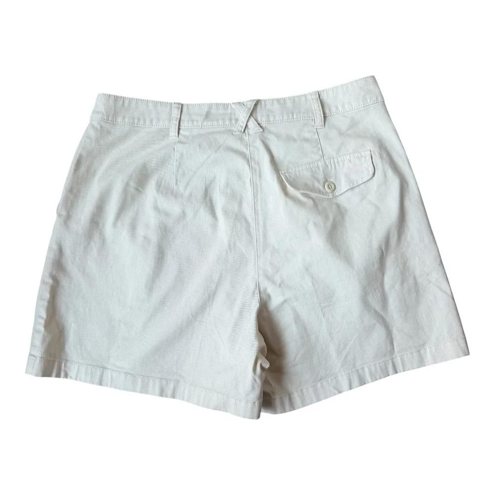 J.Crew Womens 10 Pleated Capeside Chino Shorts Natural Ivory Stretch BQ799
